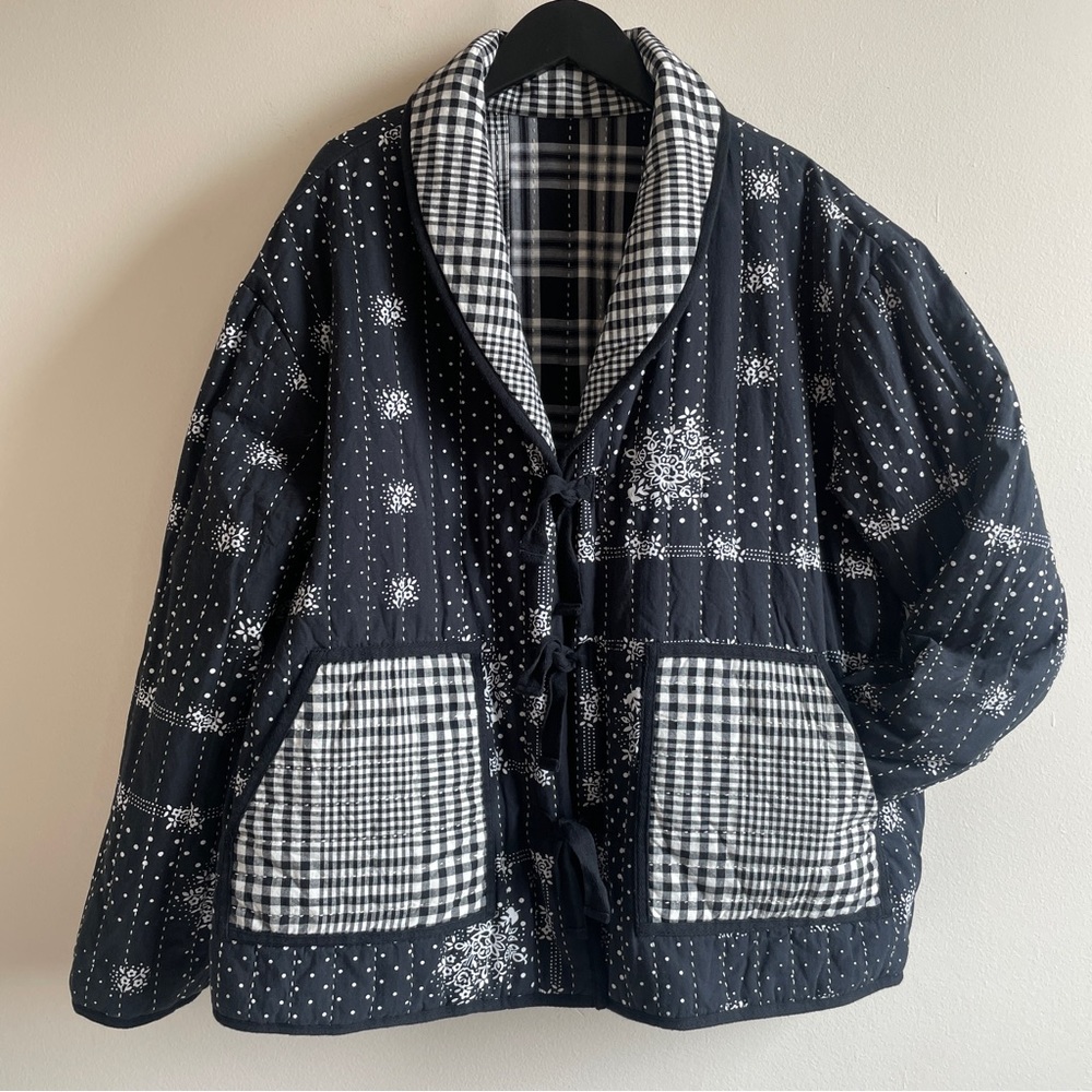 THE GREAT. Checkered Black and White Blazer - Picture 8 of 14